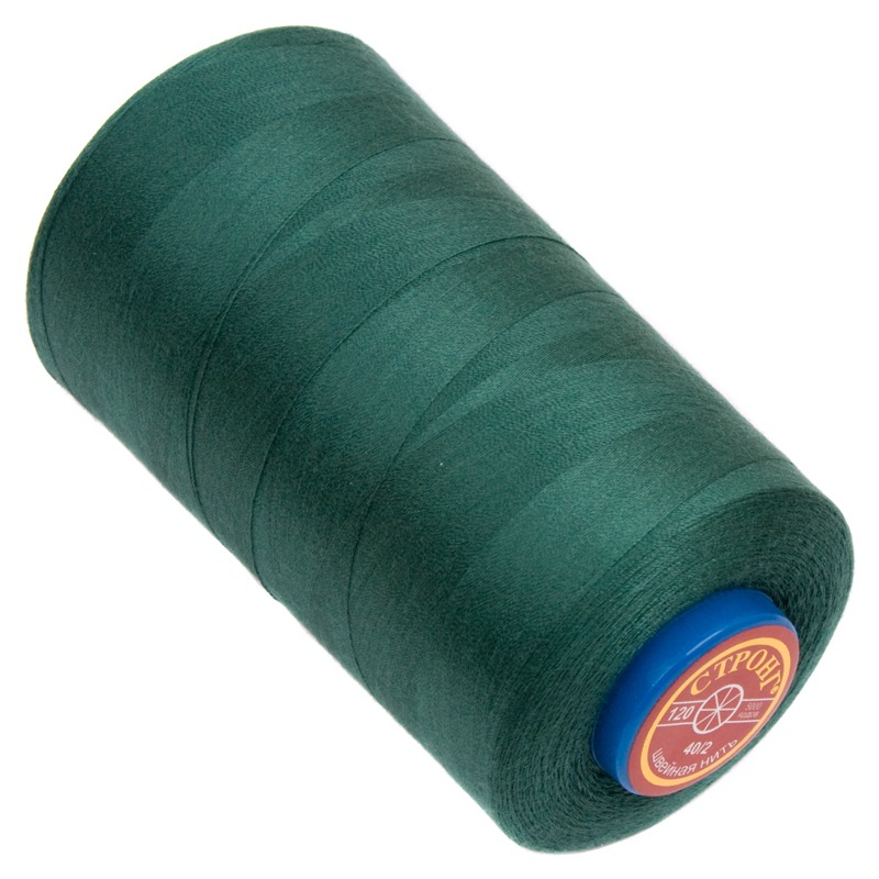 Нитки швейные 100% PE 40/2 цв 1236 зеленый темный (боб 5000ярдов) СТРОНГ2