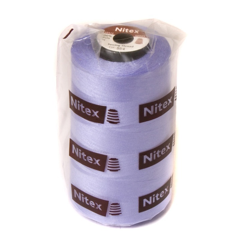 Нитки швейные 100% PE 50/2 цв S-554 сиреневый (боб 5000ярдов) NITEX1