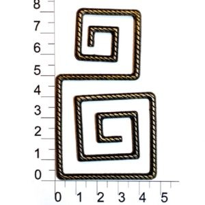 5819К антик пряжка металлическая Декор - спираль 80мм0