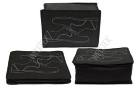 чехол для обуви 35х25+15 каркас складной спан 55г цв черный с рисунком | Распродажа! Успей купить!